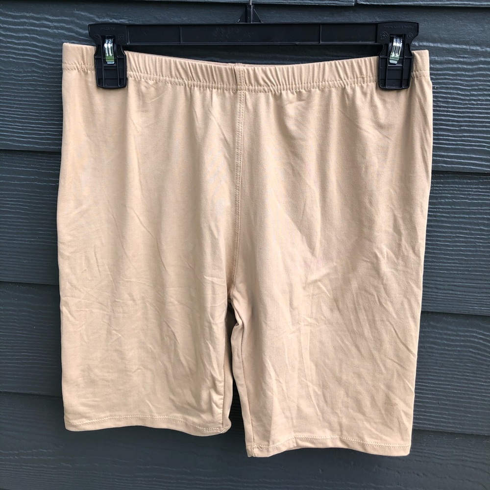 Tan biker shorts